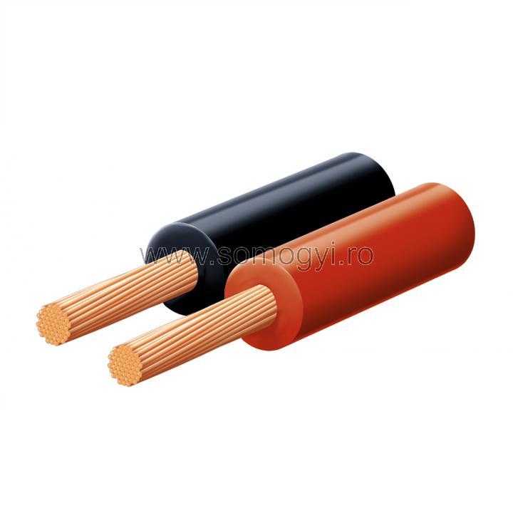 Cablu pentru difuzor, roşu-negru, 2x0,75 mm, 100 m/rolă Somogyi *pret pe metru liniar