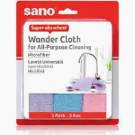 Lavete universale microfibra, super-absorbante, 3buc Sano