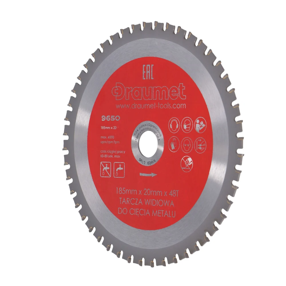 [EGA-9650] Disc 185x20mm gaura pentru ferastrau circular metal-lemn diametru 48 dinti Draumet