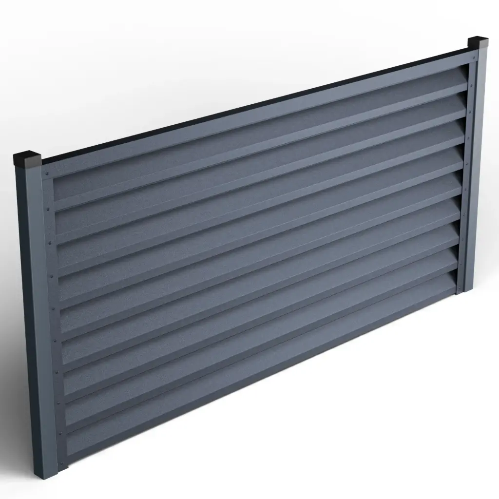 Panou gard tip jaluzea Atlas, tabla prevopsita otel zincat, gri RAL7016, mat - fata/spate, 2000x2045x0.5mm Tps