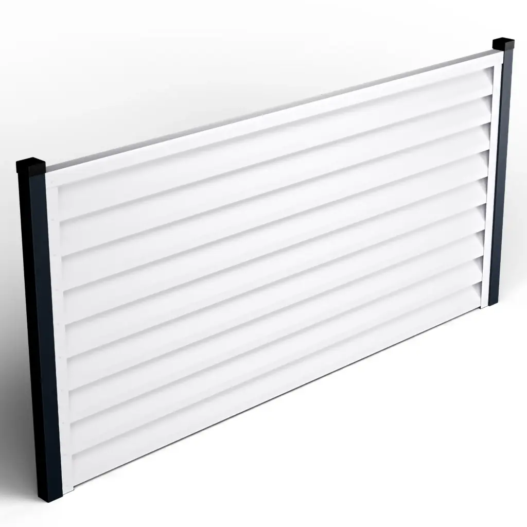 Panou gard tip jaluzea Atlas, tabla prevopsita otel zincat, Alb alpin, 2000x2045x0.45mm Tps 
