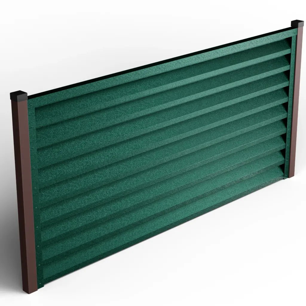 Panou gard tip jaluzea Atlas, tabla prevopsita otel zincat, verde pin- fata/spate, 2000x2045x0.5mm Tps   