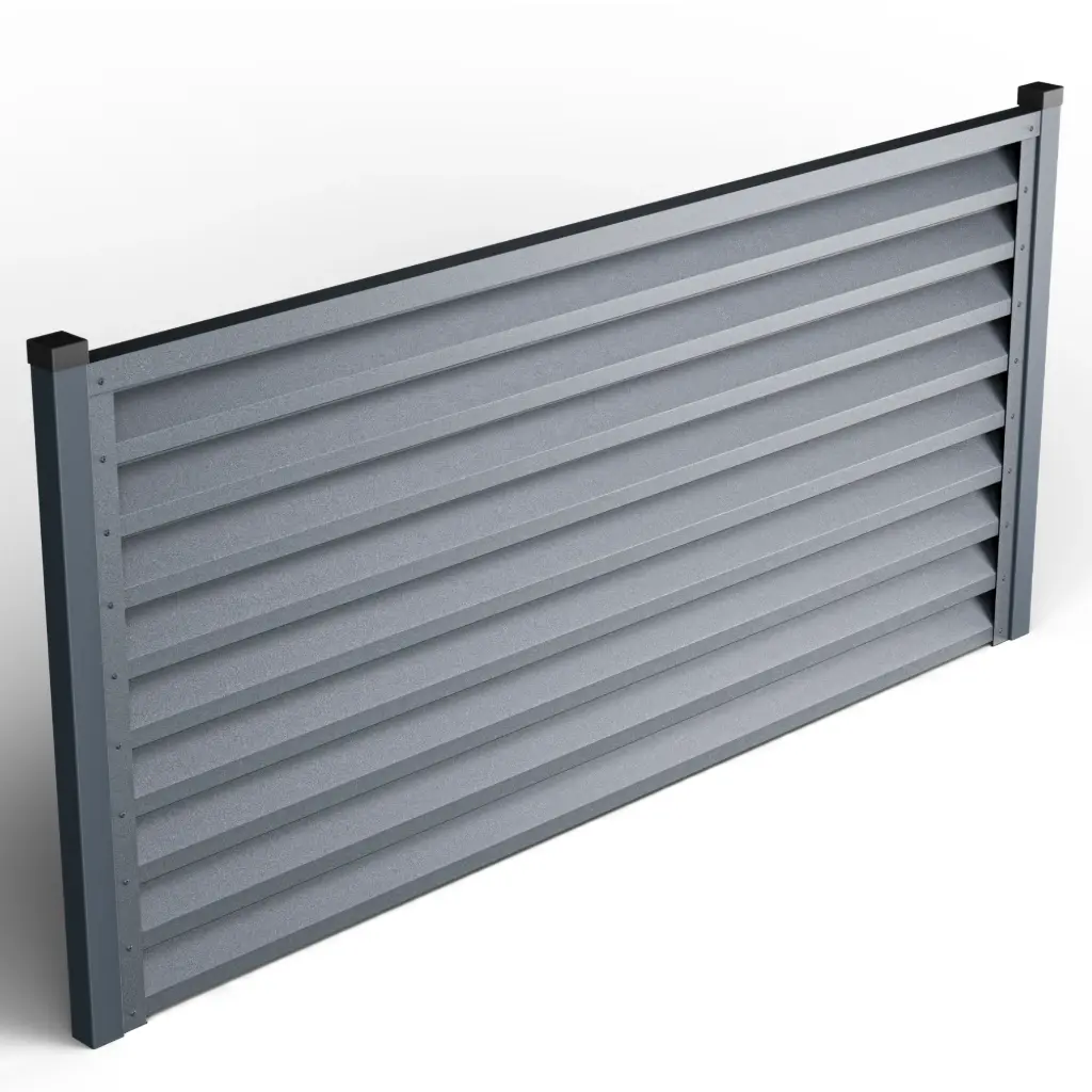 Panou gard tip jaluzea Atlas, tabla prevopsita otel zincat, gri grafit RAL7016- fata/spate, 2000x2045x0.5mm Tps  