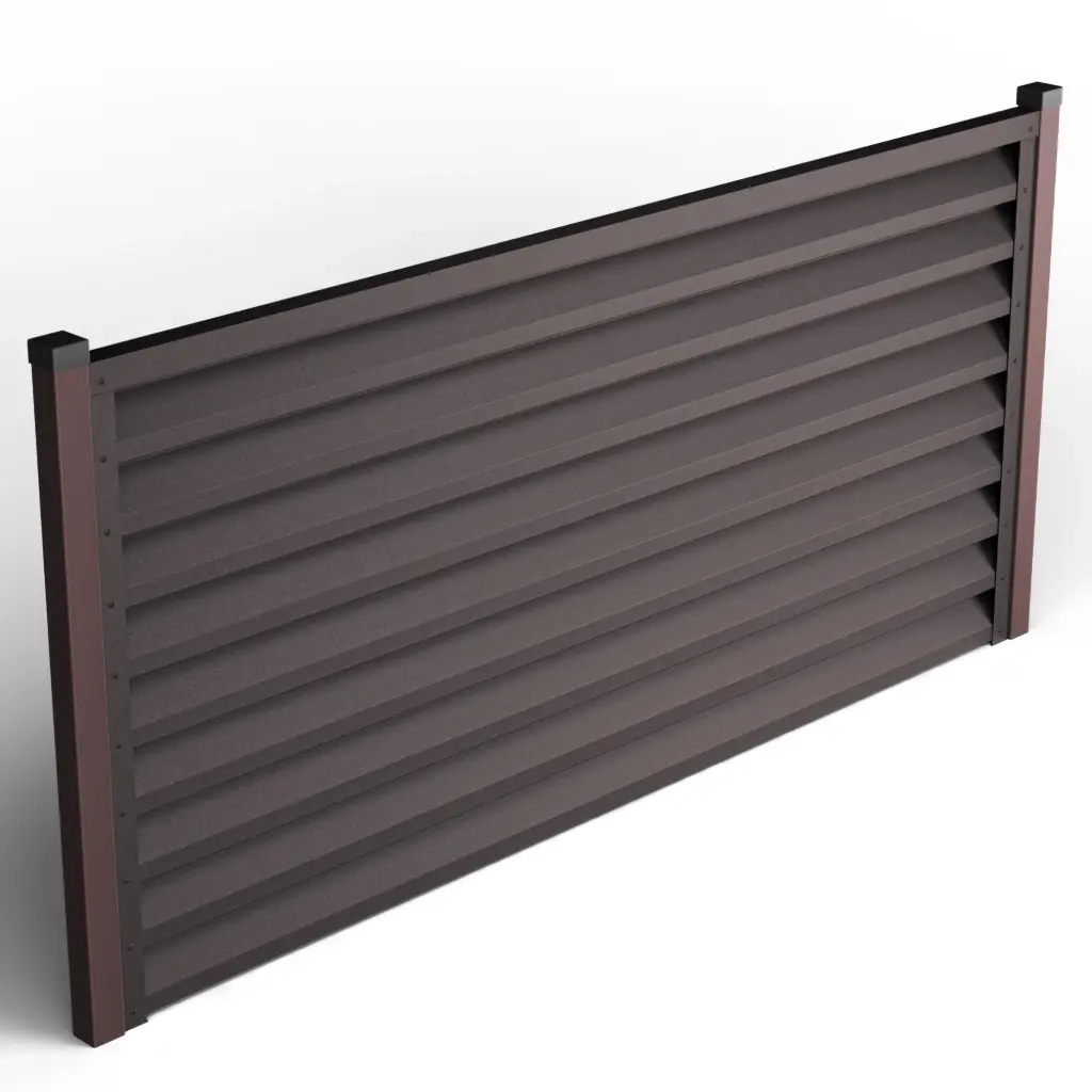 Panou gard tip jaluzea Atlas, tabla prevopsita otel zincat, maro espresso RAL8019, 2000x2045x0.45mm Tps