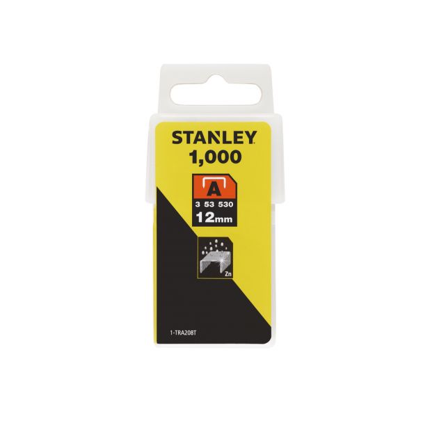 Capse tip A 3/53/530 din otel galvanizat 1-TRA208T, pachet 1000 buc, 12mm Stanley