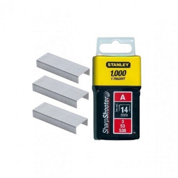 Capse tip A 3/53/530 din otel galvanizat 1-TRA209T, pachet 1000 buc, 14mm Stanley