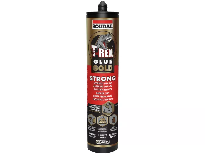 Adeziv de montaj polimer-hibrid T-Rex Glue Gold Strong Soudal