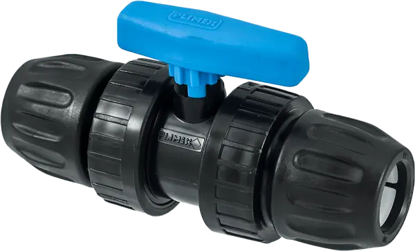 Robinet apa PEHD, mufa-mufa, DN25, PN 10, cu maner, Plimat