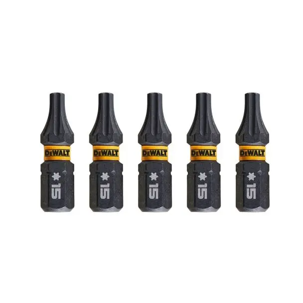 Set 5 biti Extreme DeWalt DT7380T, TX15 x 25 mm, Flextorq