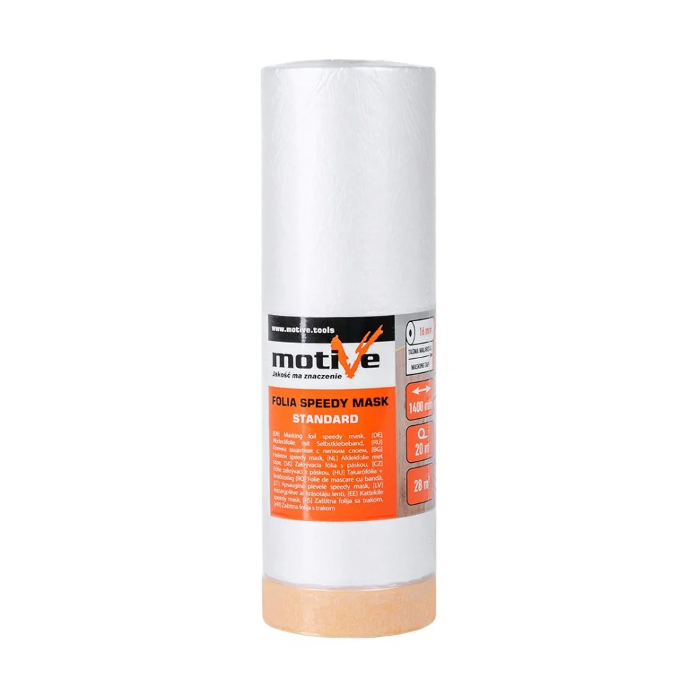 Banda 1400mm x 25mm x 20m de mascare cu folie adeziva de protectie Motive