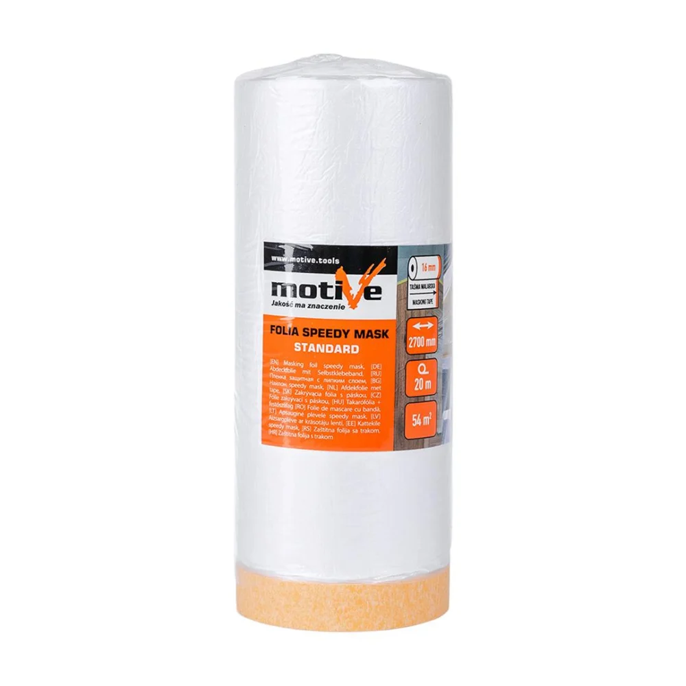Banda 2700mm x 25mm x 20m de mascare cu folie adeziva de protectie Motive