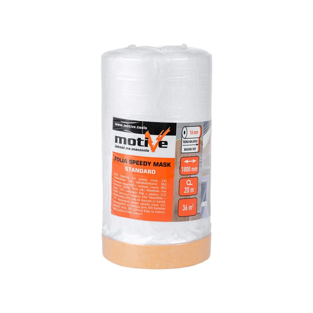 Banda 1800mm x 25mm x 20m de mascare cu folie adeziva de protectie Motive