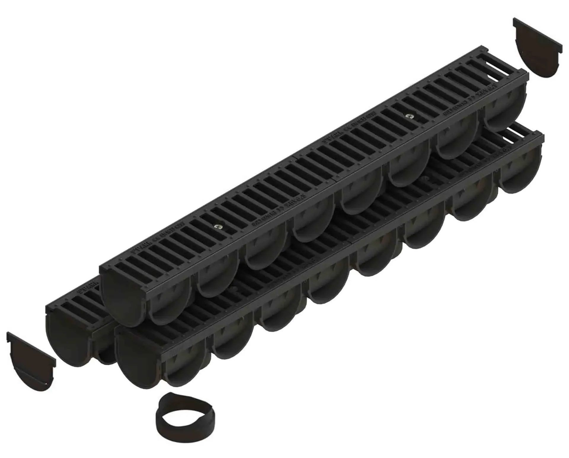 Kit rigola PP EASY 3 LN100 Hext.100 gratar fonta C250 1000x125x100 (0882033) Vodaland