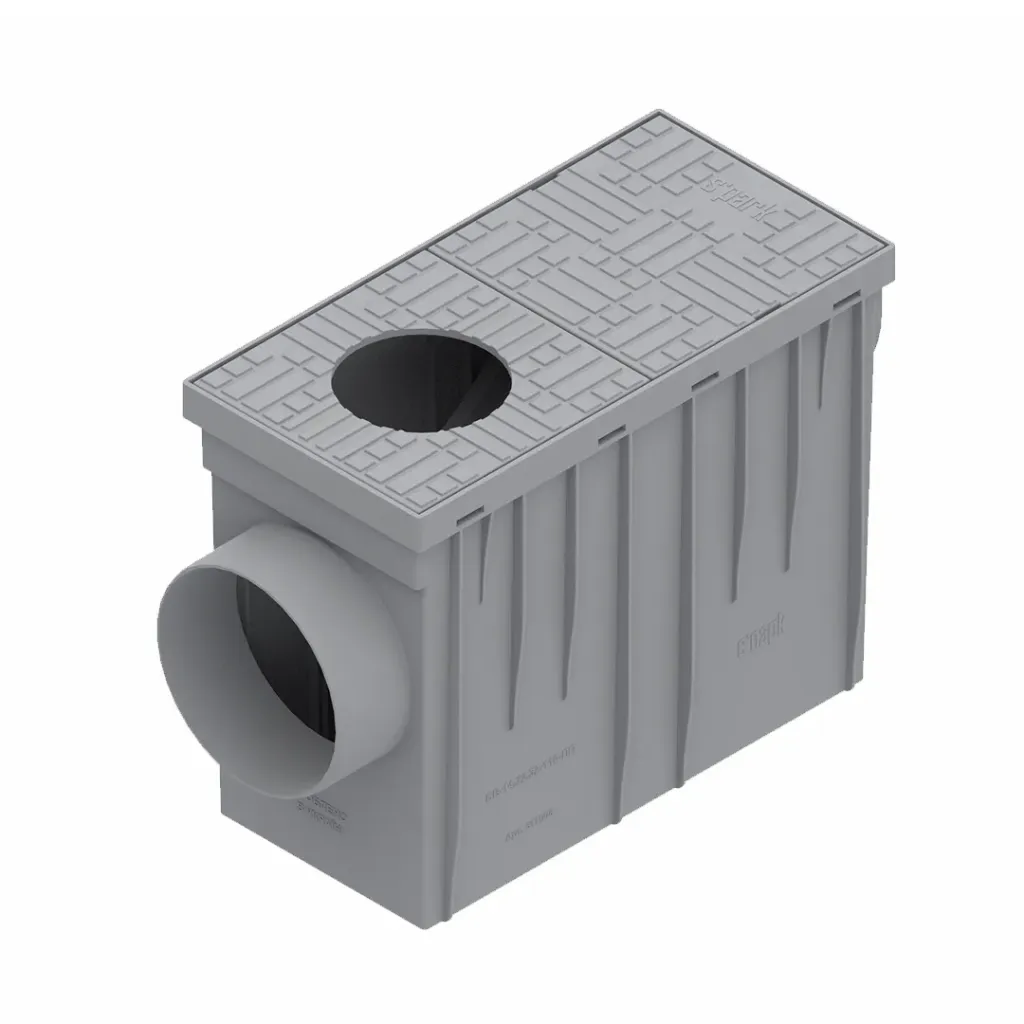[817008-G] Kit camin PP EASY scurgere burlan 314x140x221 gri D.burlan 90/110 D.out110 orizontal A15 (817008-G) Vodaland