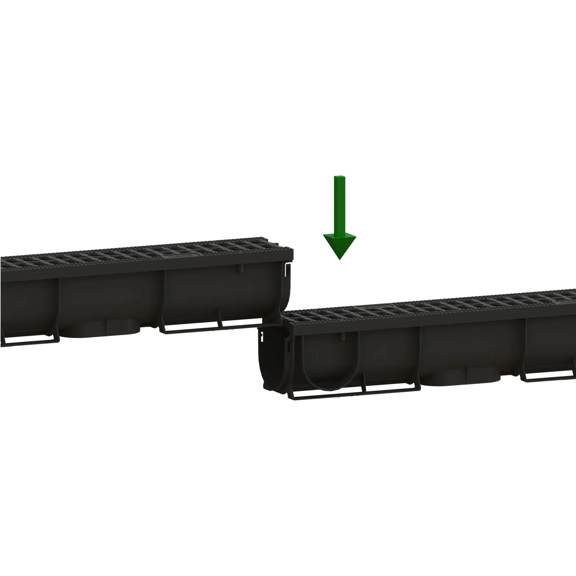 [088081-M] Kit rigola PP EASY 1 LN70 Hext.90 gratar PP Negru A15 1000x90x90 (088081-M) Vodaland