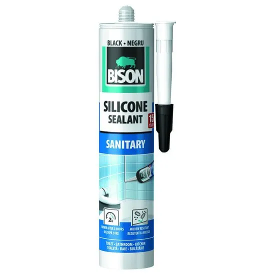[423009] Silicon Sanitar negru 280ml, Bison
