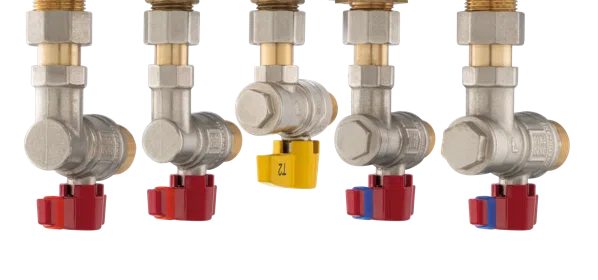Set robineți colțar centrală 2-f cu supapă de gaz DN20 Ferro