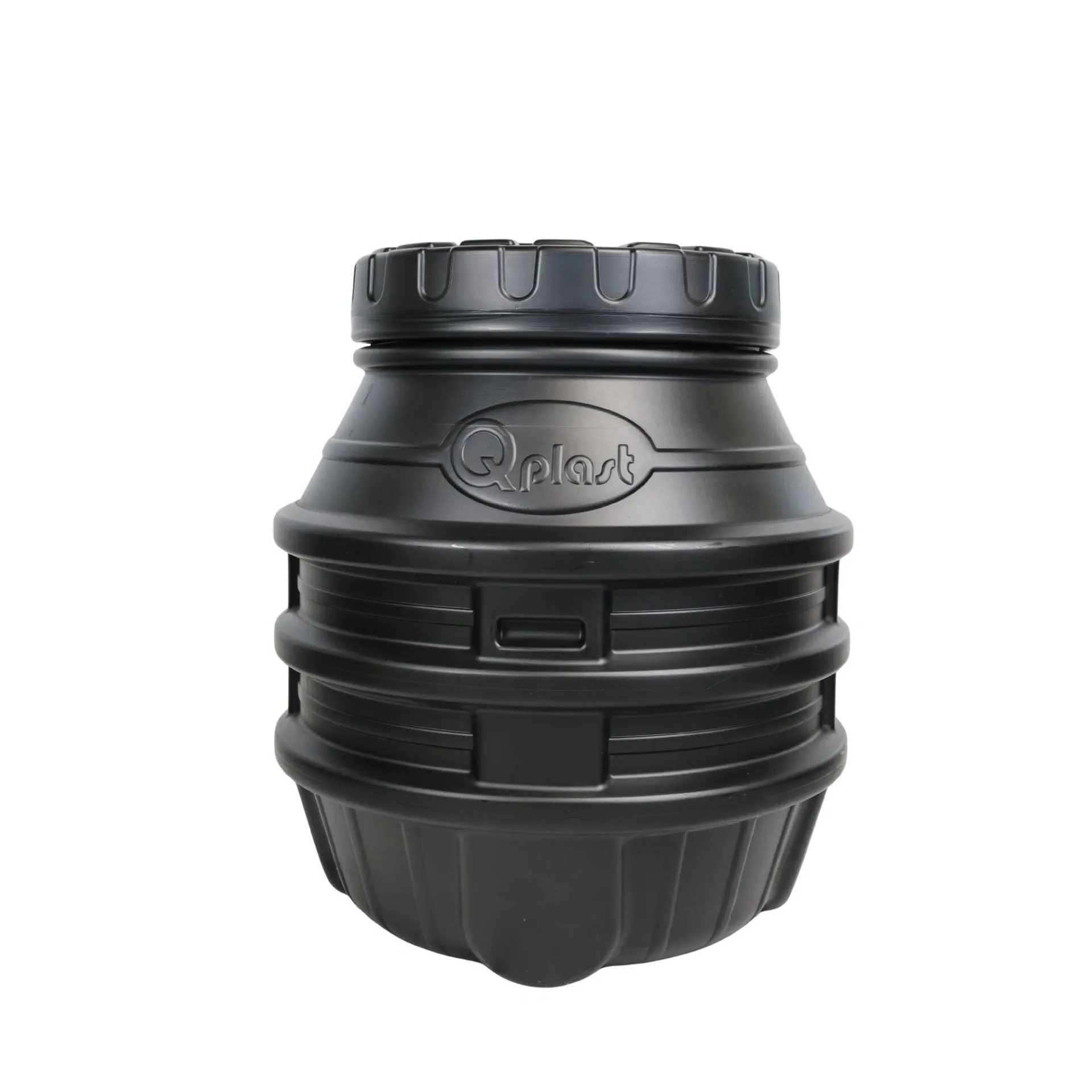 Camin apometru HDPE triplustrat D.800 H.900 negru cu capac Qplast