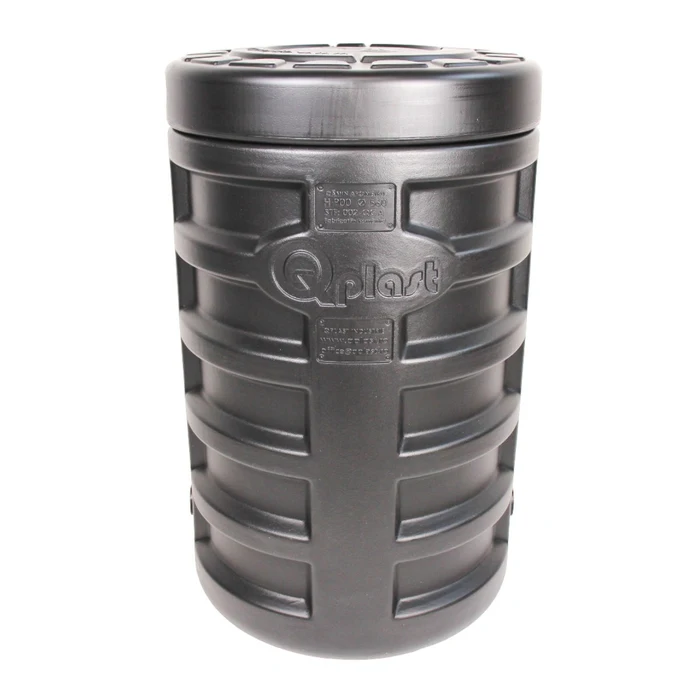 [1005609010501] Camin apometru HDPE triplustrat D.560 H.900 negru termoizolat cu capac si 2 garnituri D.25 instalatie Qplast