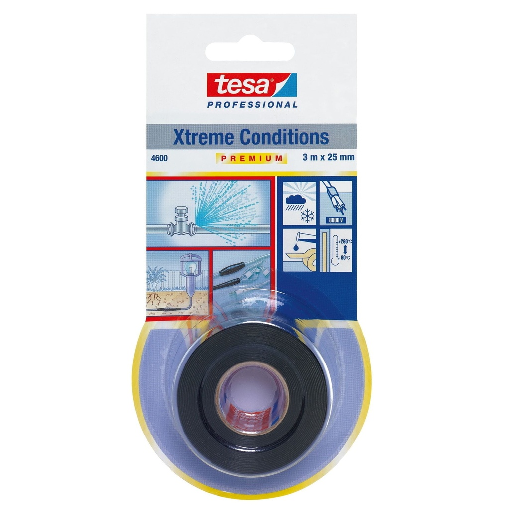 Banda adeziva reparare extrema 25mm/3m - negru Tesa