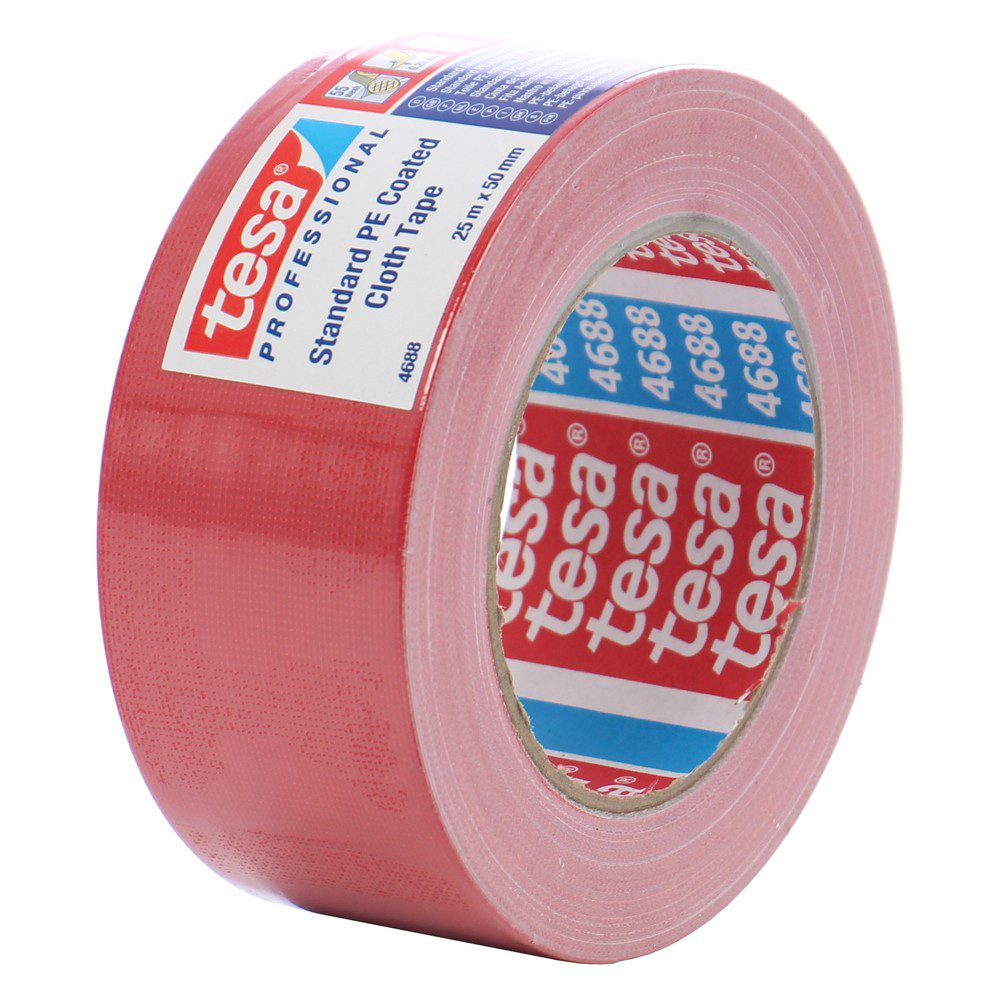 Banda adeziva reparare polietilena 50mm/25m rosu Tesa
