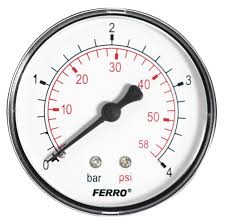 MANOMETRU AXIAL 4 BAR 1/4" M6304A Ferro