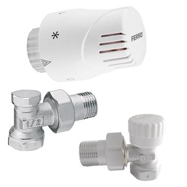 SET ROBINET RADIATOR+CAP TERMO+DETENTOR 1/2" COLTAR ztm02 Ferro