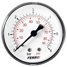 [55104] Manometru axial 6 BAR 1/4" M6306A Ferro