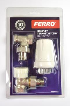 Set robinet radiator + cap termo + detentor 1/2" coltar ztm08 Ferro