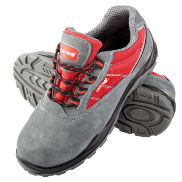 Pantof piele-intoarsa-tesut / gri-rosu (S1PSRC) - 43 Lahti Pro