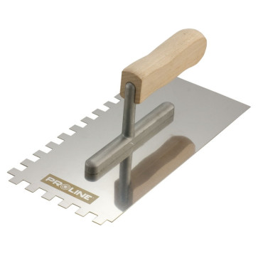 Gletiera inox dintata cu maner lemn 270x130/8mm Proline