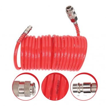 Furtun aer spiralat cu cuple rapide 8x12mm/5m Proline
