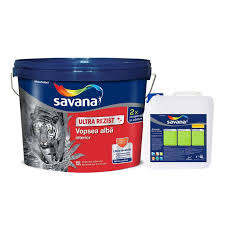 Vopsea ultra-lavabila interior,Ultra Rezist, alba, 15l + amorsa 4l Savana