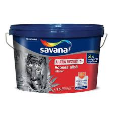 Vopsea ultra-lavabila interior, Ultra Rezist, alba, 2.5l Savana