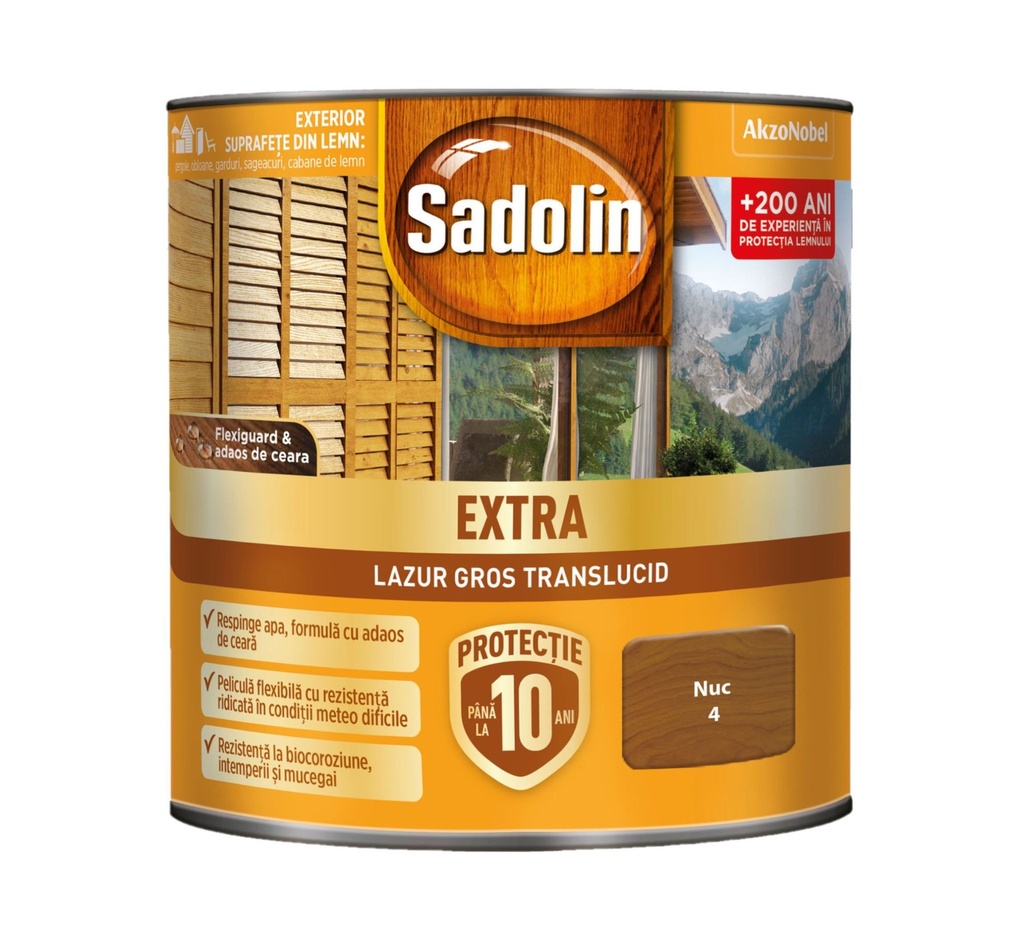 Lac pentru lemn, Extra, nuc, exterior, 0.75l Sadolin