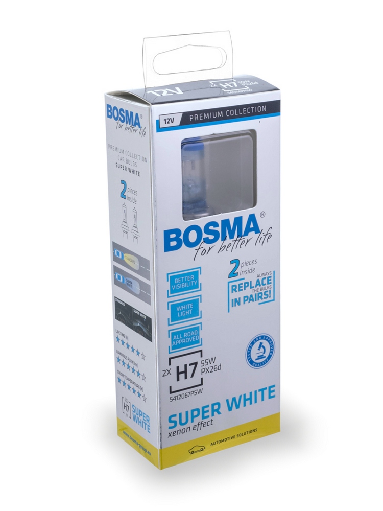 BOSMA BEC H7 12V-3691-55W SUPER WHITE
