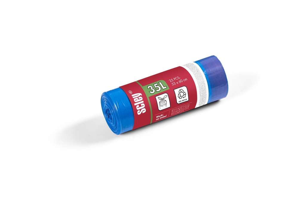 Saci menajeri scley 35l, albastru cu banda, rola 25bc Hardex