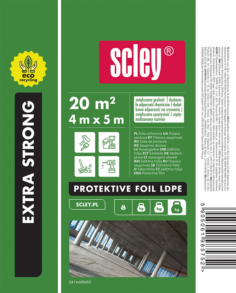 Folie protectoare lpde *eko* groasa 0.06mm 4 x 5m Hardex