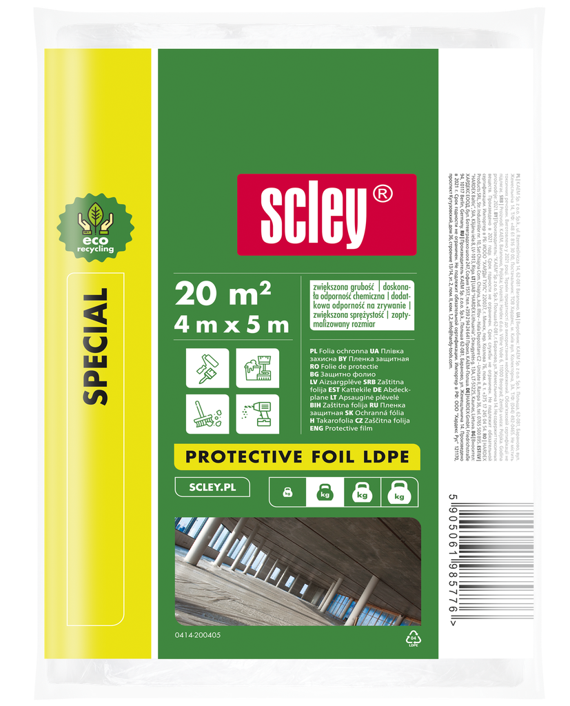 Folie de protectie ldpe 20microni 4 x 5m eko Hardex
