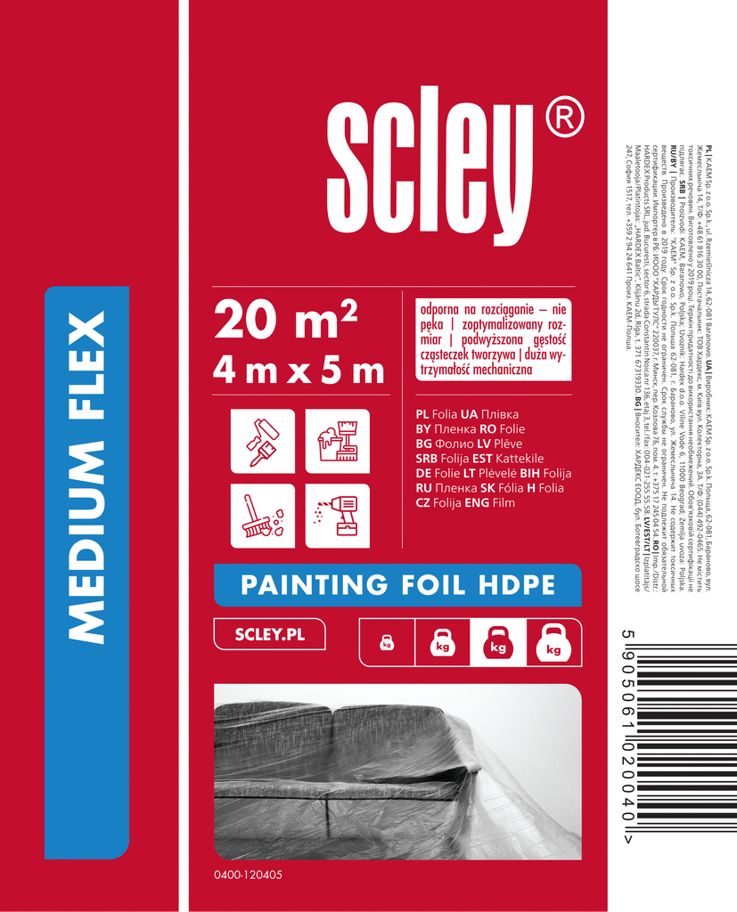 Folie de protectie vopsea hdpe 4 x 5m Hardex