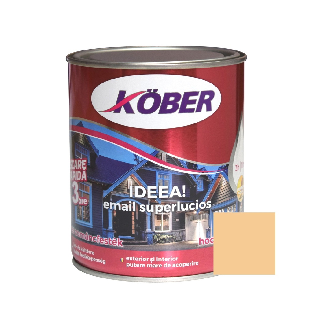 Vopsea alchidica pentru lemn / metal, Kober Ideea, interior / exterior, bej, 0.75 L