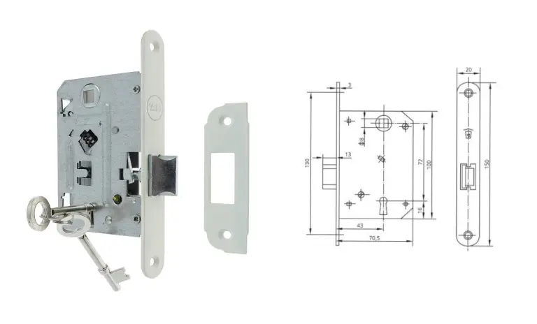 Broasca Ingropata pentru Cheie 72 x 43 mm, Alba, Reversibila, Blister, Yale