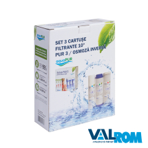 Set 3 cartuse filtrante AquaPUR 10'' PUR3/RO Valrom