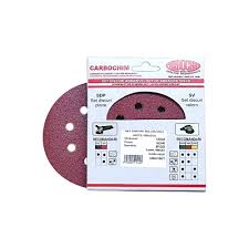 Set 5 bucati discuri velcro, SV125x8 HENR granulatie 100 suport hartie pentru slefuire, finisare lemn si metal in mediu uscat Carbochim