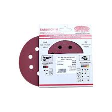 Set 5 bucati discuri velcro, SV125x8 HENR granulatie 180 suport hartie pentru slefuire, finisare lemn si metal in mediu uscat Carbochim