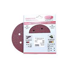 Set 5 bucati discuri velcro, Carbochim, SV150x8 HENR granulatie 80 suport hartie pentru slefuire, finisare lemn si metal in mediu uscat