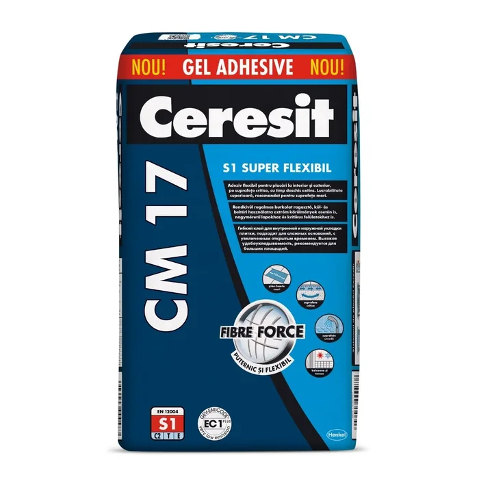 CM17 adeziv super-flexibil pentru gresie si faianta interior/exterior, gri, 25kg Ceresit