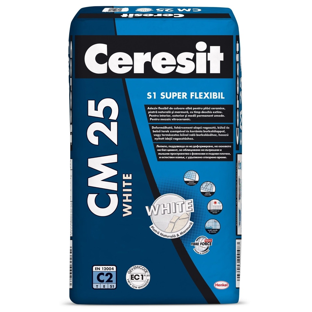 CM25 adeziv pentru placari critice interior/exterior, alb, 25kg Ceresit
