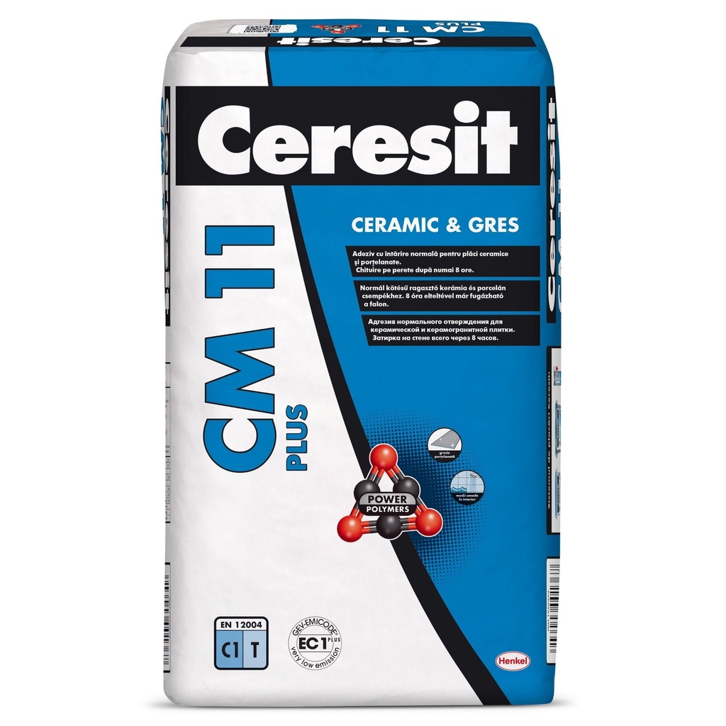 CM11 plus adeziv gresie si faianta gri, pentru interior/exterior, 25kg Ceresit