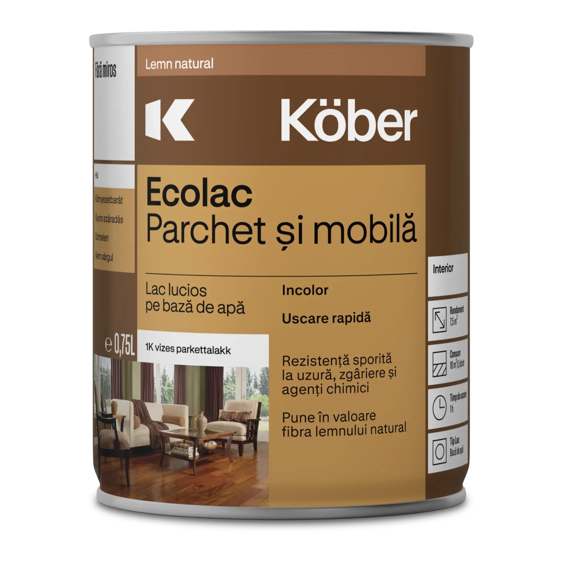 Lac pentru parchet Decolac L8301, transparent, 0.75l Kober
